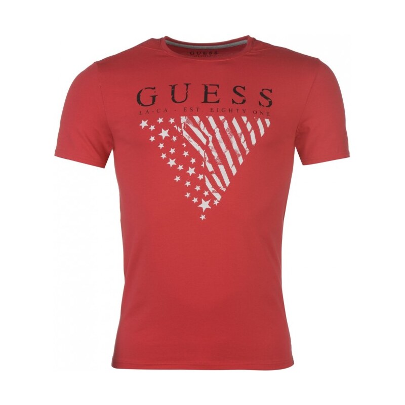 Guess USA Logo T Shirt Red