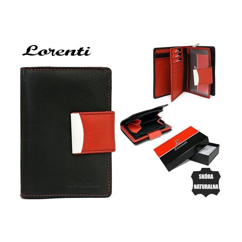 Lorenti Elegantní černo-červená dámská kožená peněženka