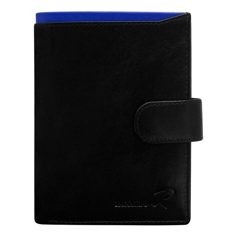 ALWAYS WILD Pánská peněženka z kůže provedena v černé barvě s modrou vložkou