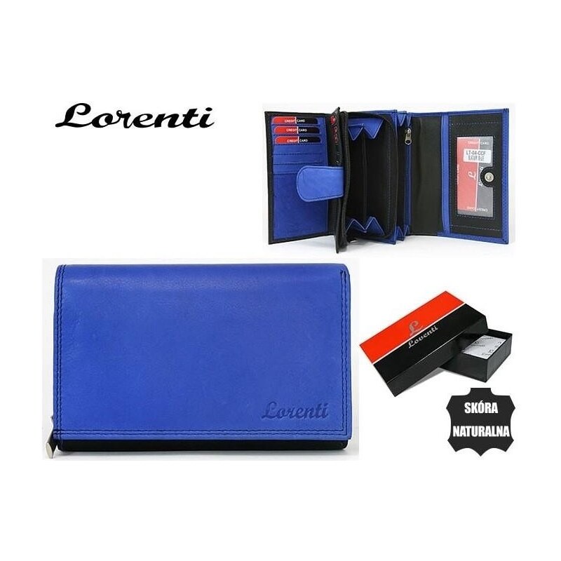 Lorenti Moderní modrá kožená dámská peněženka