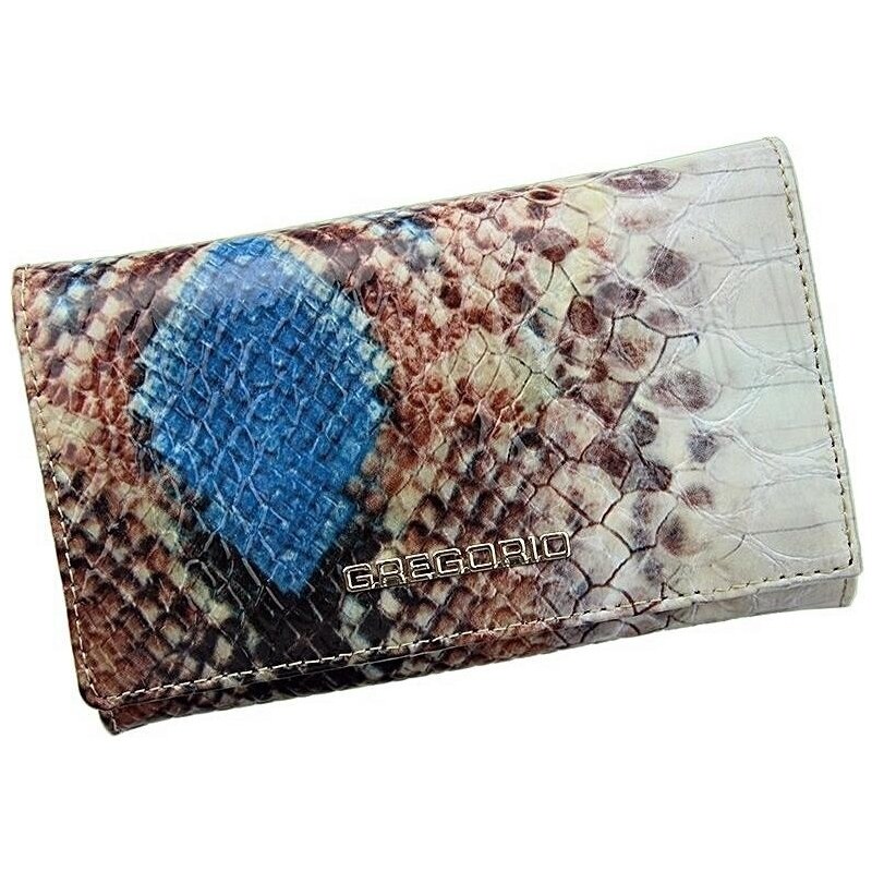 GREGORIO Stylová modrá peněženka s hadím vzorem