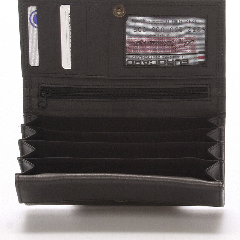 Dámská kožená peněženka černá - Delami Naal černá