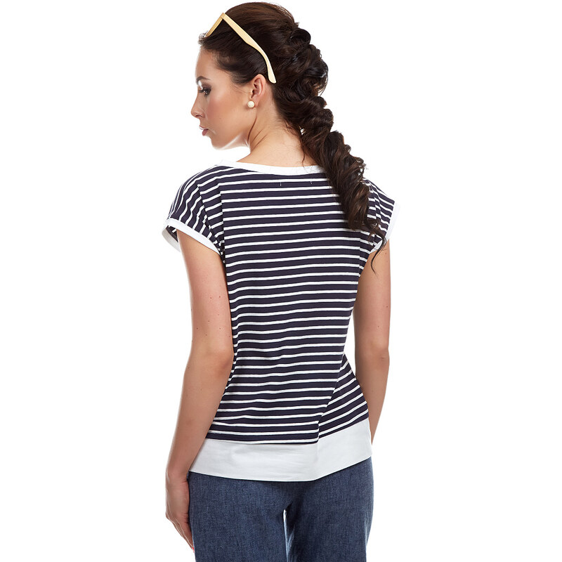 Top Elegant Pruhované tričko - LELA / modrá a bílá