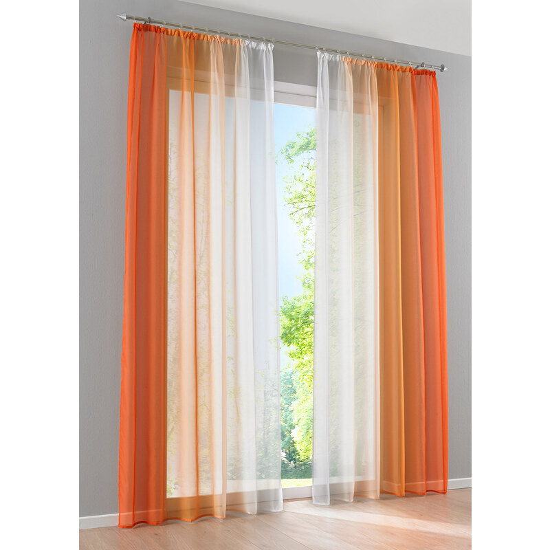 bonprix Záclona s barevným přechodem (2 ks) Oranžová 1 (v/š: 145/144 cm) -  GLAMI.cz
