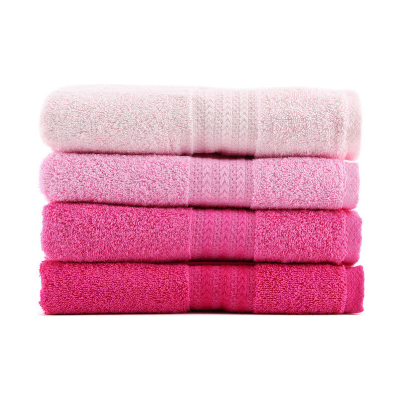 Hobby Bonami Sada 4 růžových bavlněných ručníků Rainbow, 50 x 90 cm