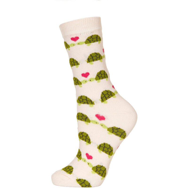 Topshop Pink Kissing Turtles Socks