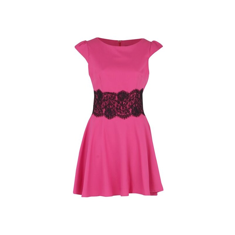 AX Paris Lace Waist Skater Dress Pink 8 (XS)