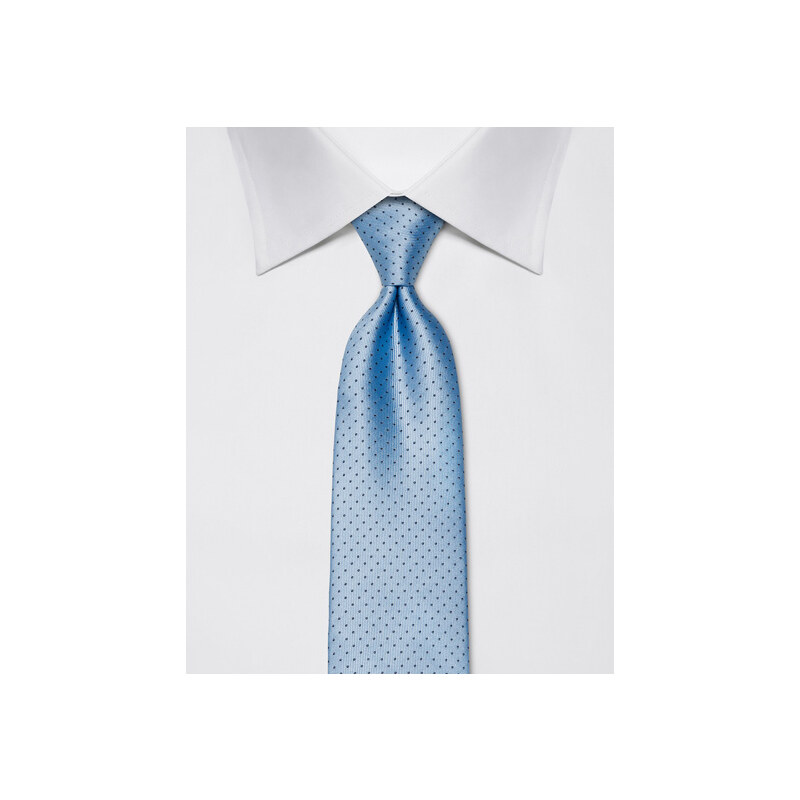 Světle modrá kravata s tečkami Vincenzo Boretti 21919
