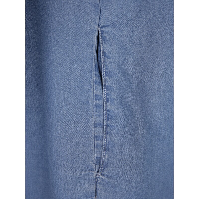 Světle modré džínové košilové šaty VERO MODA Silla