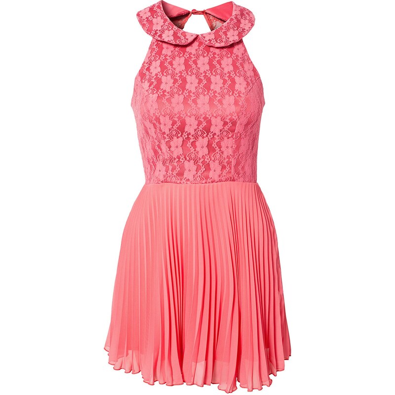 Levné růžové šifón šaty
