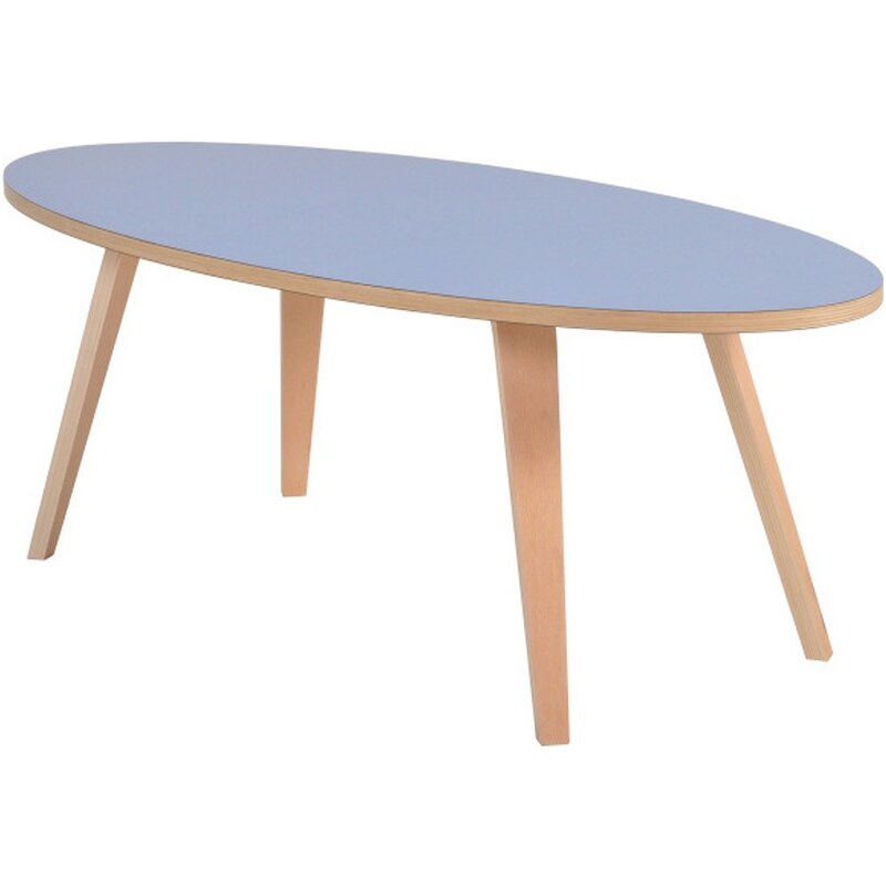 Modrý oválný konferenční stolek Garageeight Arvika, délka 114 cm