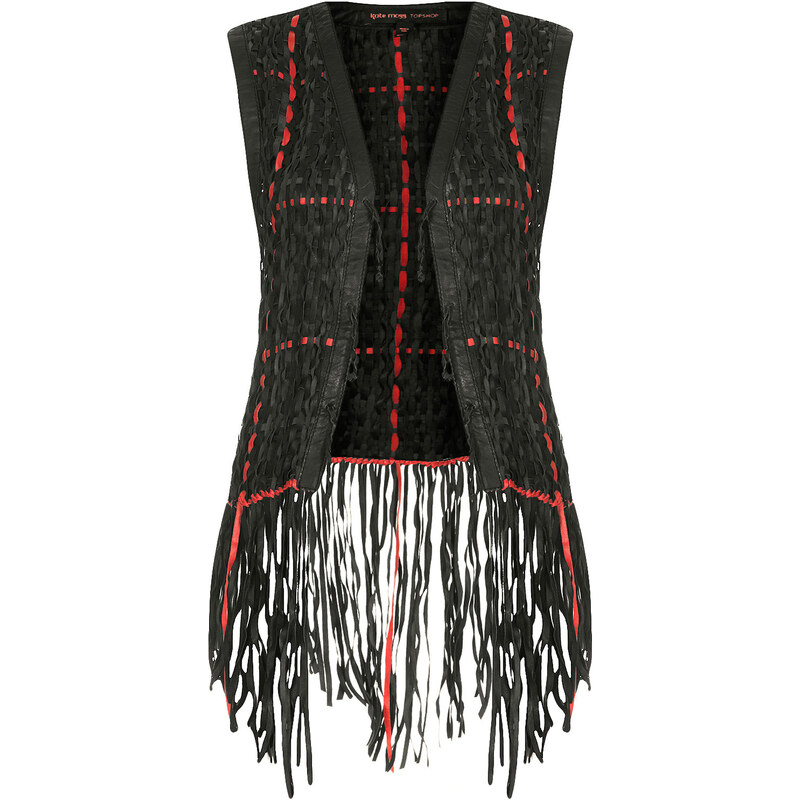 **Leather Weave Gilet by Kate Moss for Topshop