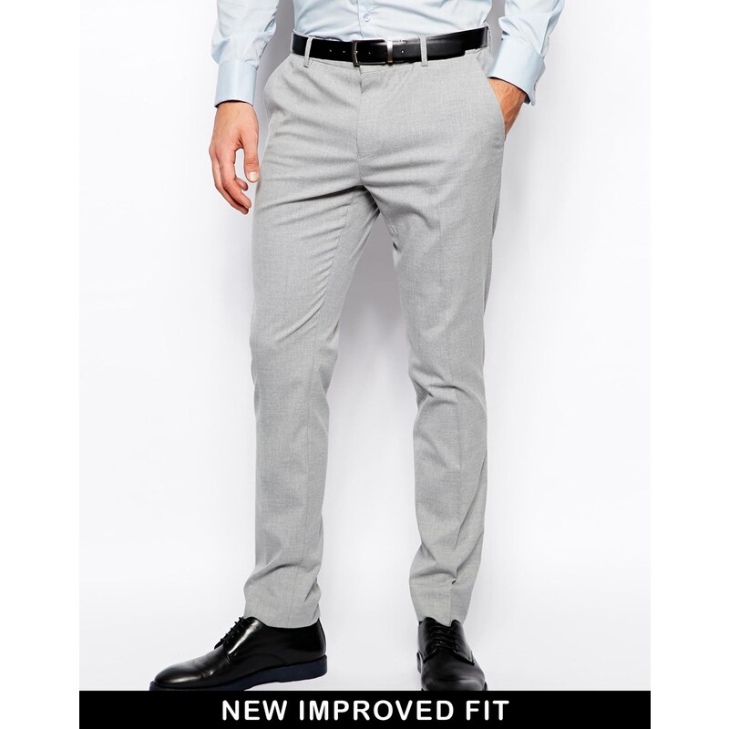 ASOS Skinny Fit Suit Trousers in Grey - Grey