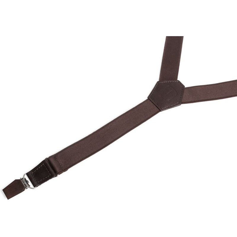 BeWooden Kožené šle Punm Suspenders s dřevěnými detaily