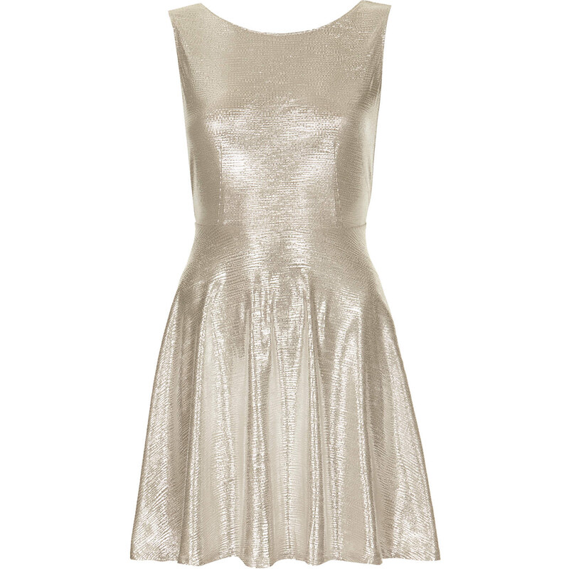 Topshop **Silver Foil Skater Dress by Oh My Love