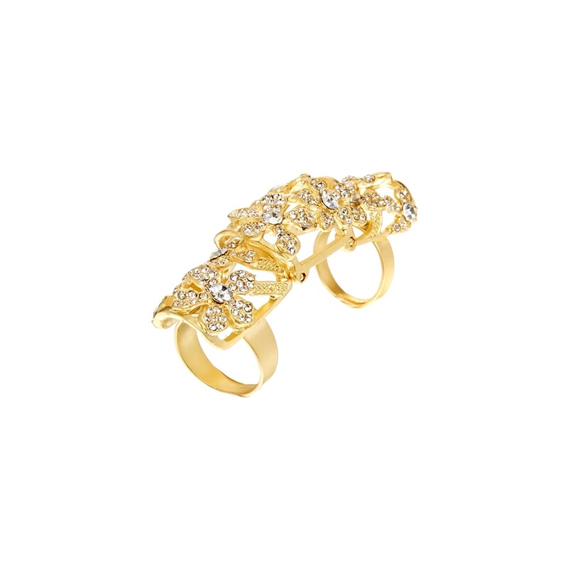 Love Rocks Daisy Filigree Articulated Ring - Gold