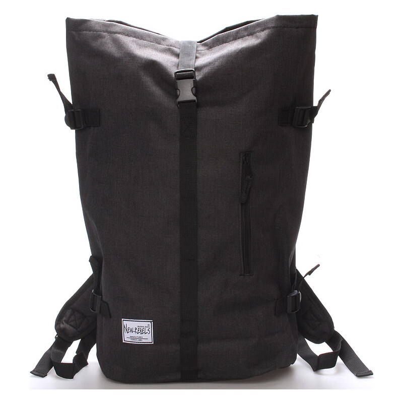 Jedinečný velký stylový unisex batoh černý - New Rebels Rebback