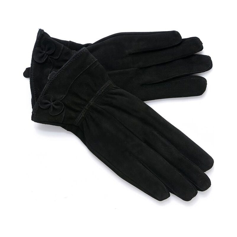 Dámské černé semišové rukavice FINLAND (r17aM)