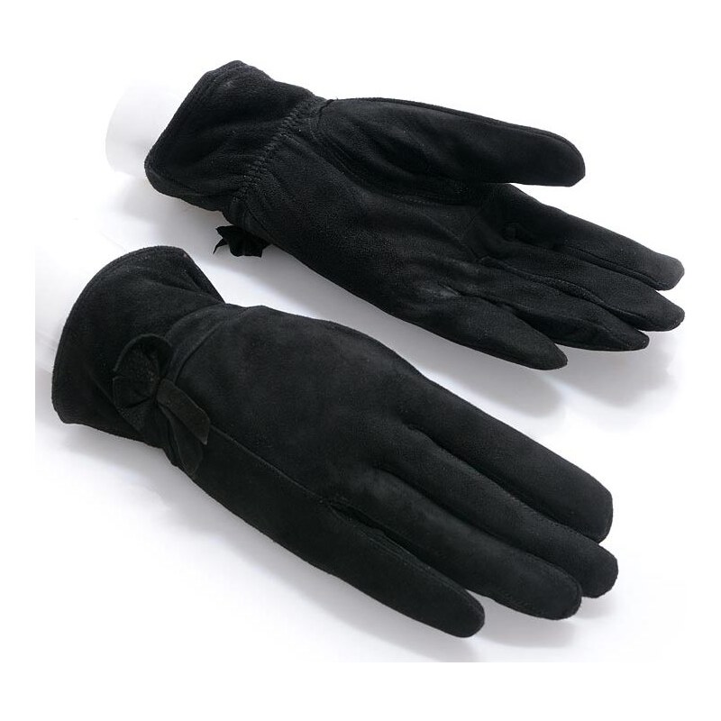 Dámské černé semišové rukavice NORWAY (r18aM)