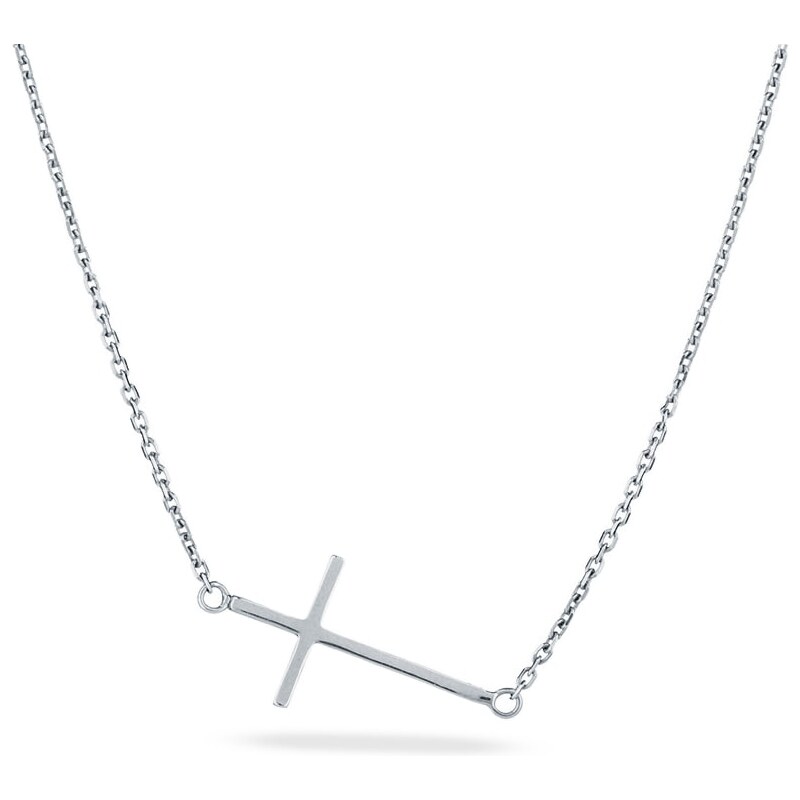 Stříbrný náhrdelník s křížkem KLENOTA k0044019