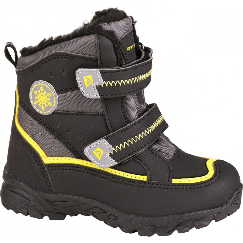 ALPINE PRO Dětská zimní obuv Kibbi - žluto-černá