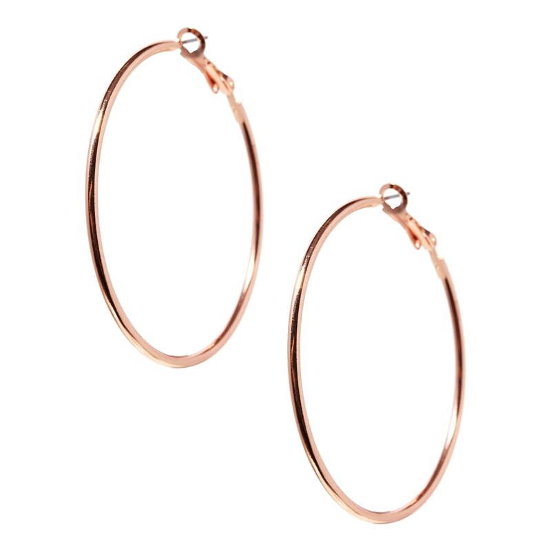 ASOS Fine Wire 50mm Hoop Earrings - Copper