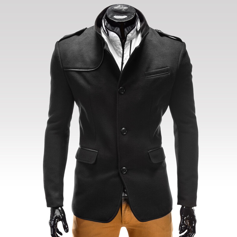 Ombre Clothing Pánský kabát Augustino černý