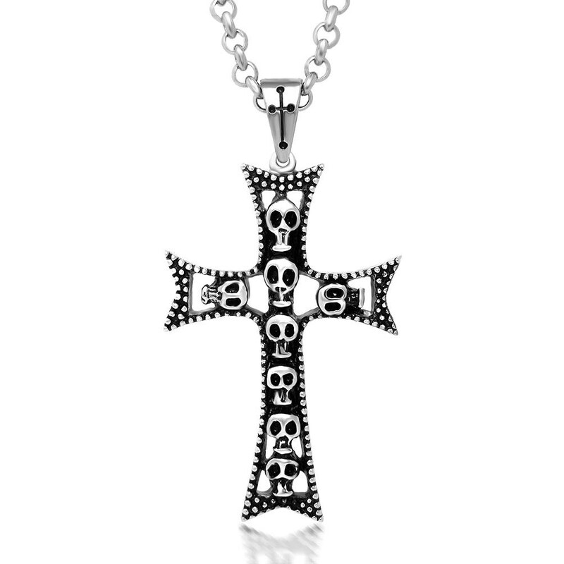 Impress Jewelry Přívěsek z chirurgické oceli kříž smrti