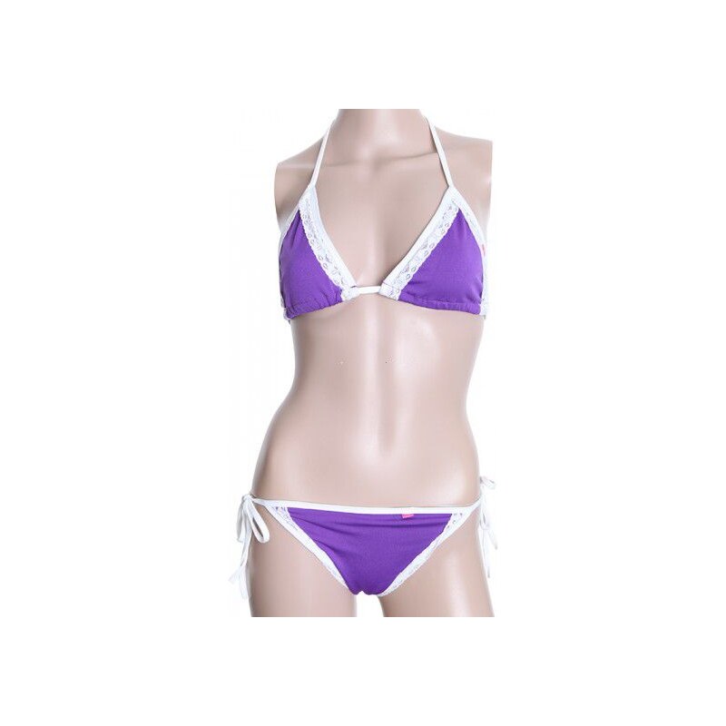 Suntex Fialové bikiny nařasené s krajkou 115023327