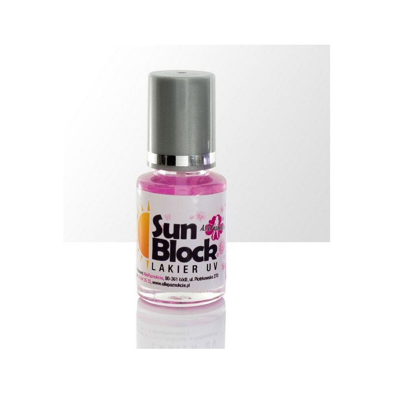 AllePaznokcie SUN BLOCK pink - rozjasňující lak na nehty 15 ml