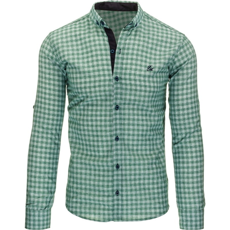 DSTREET Pánská zelená košile (dx0993)