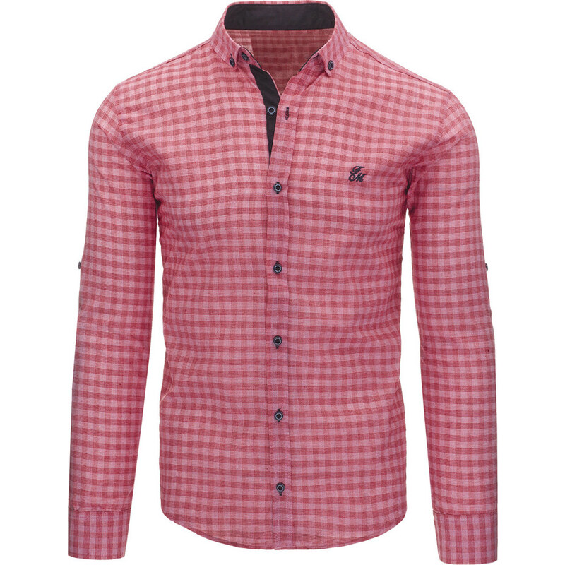 BASIC Pánská růžová košile (dx1015)