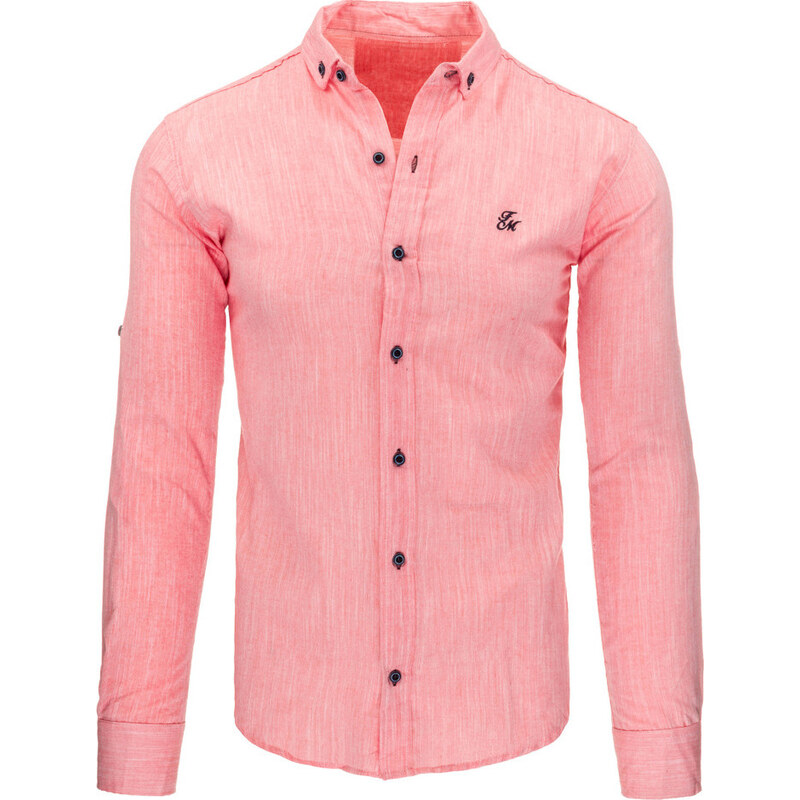 OSTATNÍ Pánská růžová košile (dx1037)