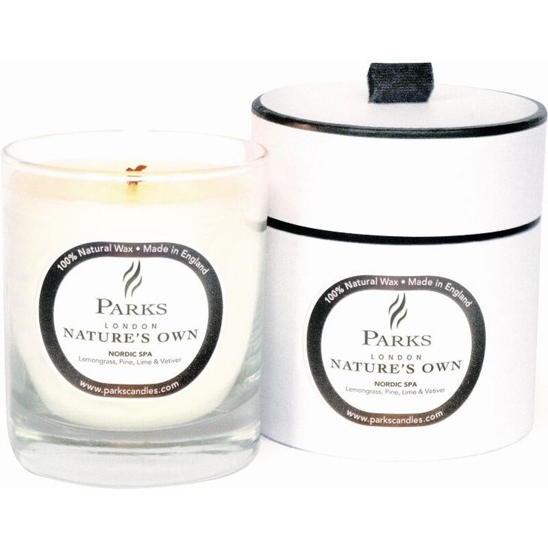 Bonami Svíčka s vůní citronové trávy, borovice, limetky a vetiveru Parks Candles London Nordic Spa, 45 hodin hoření