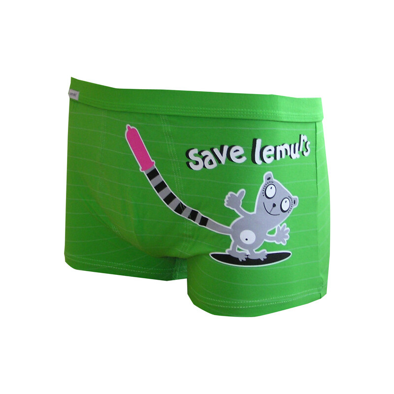 Boxerky Cornette Tattoo "Save lemurs", zelená, zelená