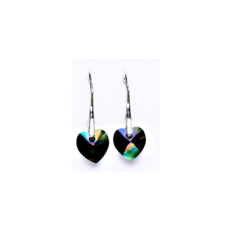 Čištín s.r.o. Stříbrné náušnice s krystalem Swarovski (srdce 10