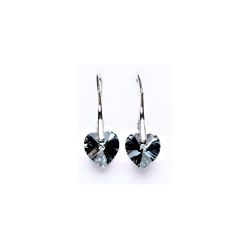 Čištín s.r.o. Stříbrné náušnice s krystalem Swarovski (srdce 10