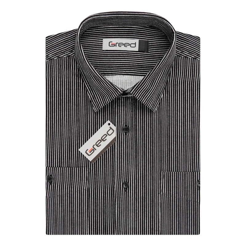 AMJ Pánská košile GREED manšestrová, tmavě šedá proužkovaná SDM351, dlouhý  rukáv, dlouhý rukáv - GLAMI.cz
