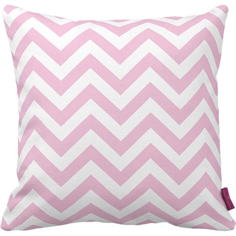 Růžovobílý polštář Homemania Zig Zag Pink, 43 x 43 cm