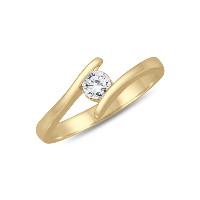 Zlatý prsten s diamantem KLENOTA je2891
