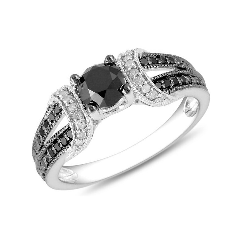 Stříbrný prsten s diamanty KLENOTA sil1016