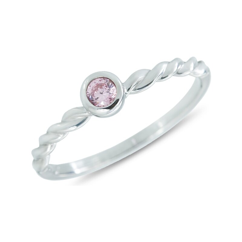 Stříbrný prsten s růžovým turmalínem KLENOTA kln1329