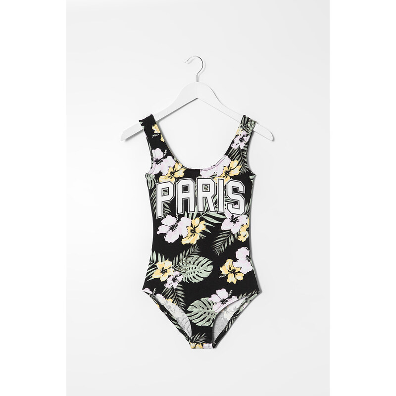 Tally Weijl Black Floral "Paris" Bodysuit