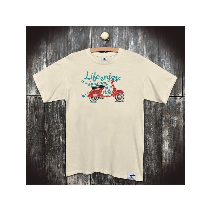 PANDEMIC Pánské bio tričko s nápisem Vespa: Život je cesta