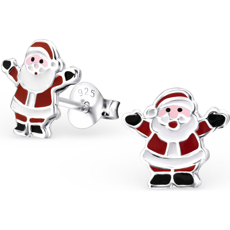 Olivie Dětské stříbrné náušnice SANTA CLAUS 0419