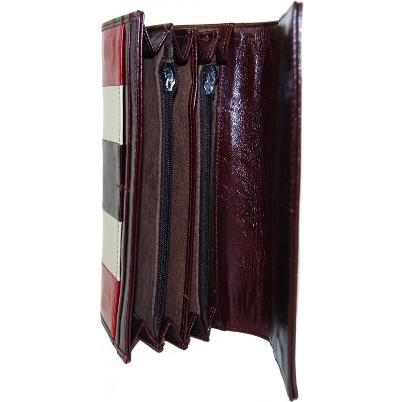 Vínová kožená dámská magnetická peněženka Wilhelmina