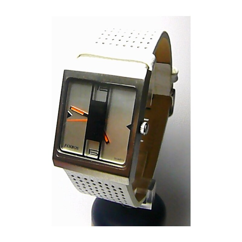 Foibos Dámské hranaté bílé extravagantní ocelové hodinky Foibos CK2300 24369952