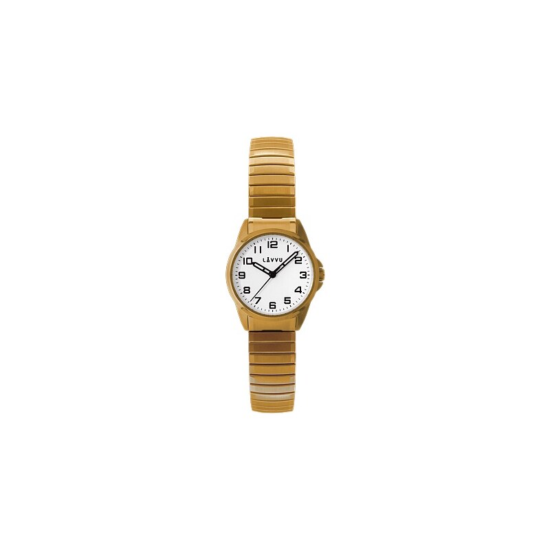 Pružné přehledné dámské hodinky LAVVU STOCKHOLM Small Gold LWL5012 20665717