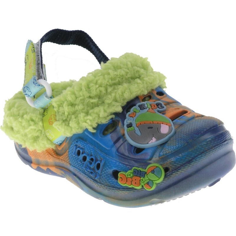Beppi Chlapecké voňavé sandály s kožíškem - modré