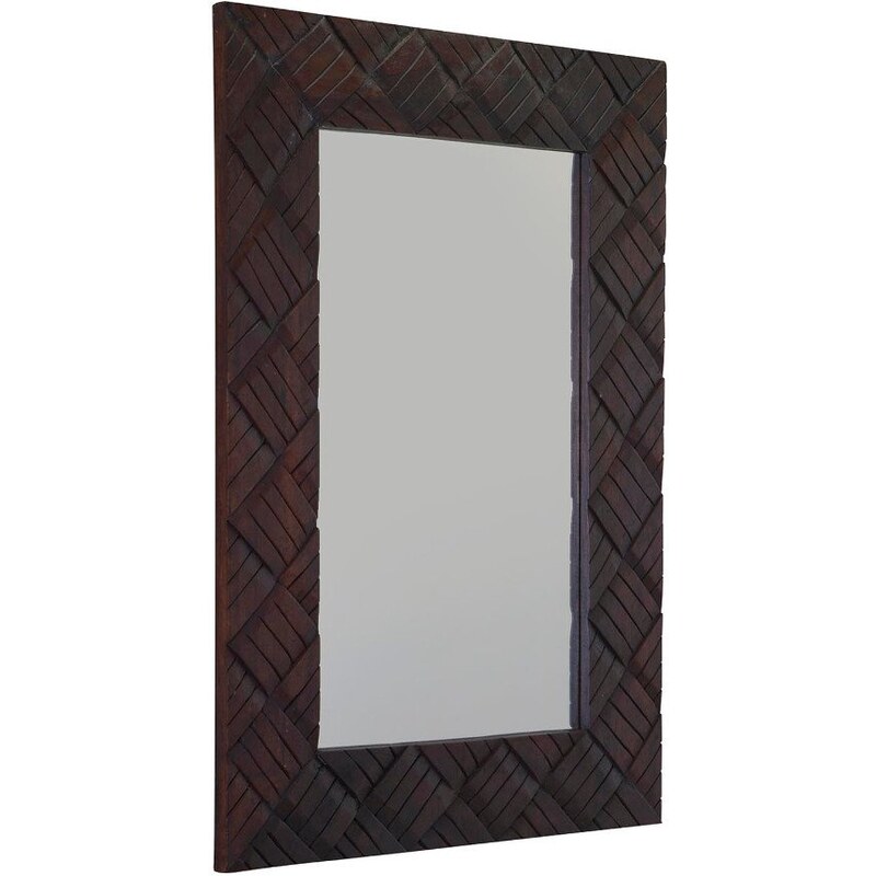 SAPHO - BEDEG zrcadlo v rámu, 70x100cm, tmavě hnědá (IN195)